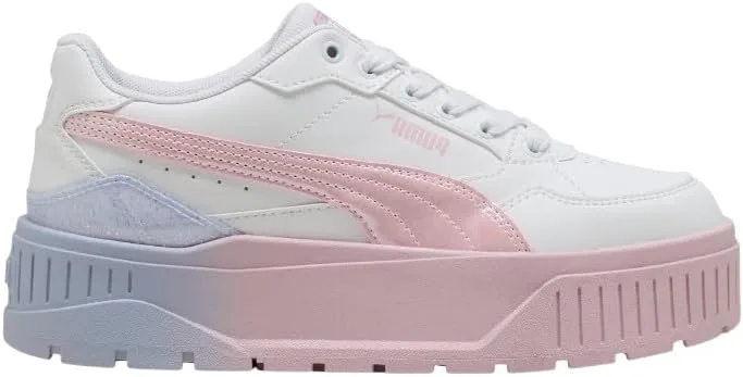 Детские кроссовки PUMA для девочек Karmen II Idol с шнуровкой - белые, белый/сиреневый