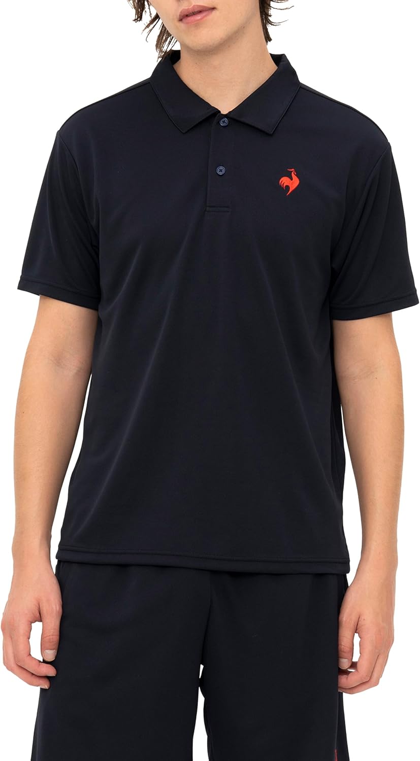 

Мужская поло-рубашка Le Coq Sportif с коротким рукавом и воротником, влагоотводящая, быстросохнущая, эластичная и с защитой от УФ-излучения