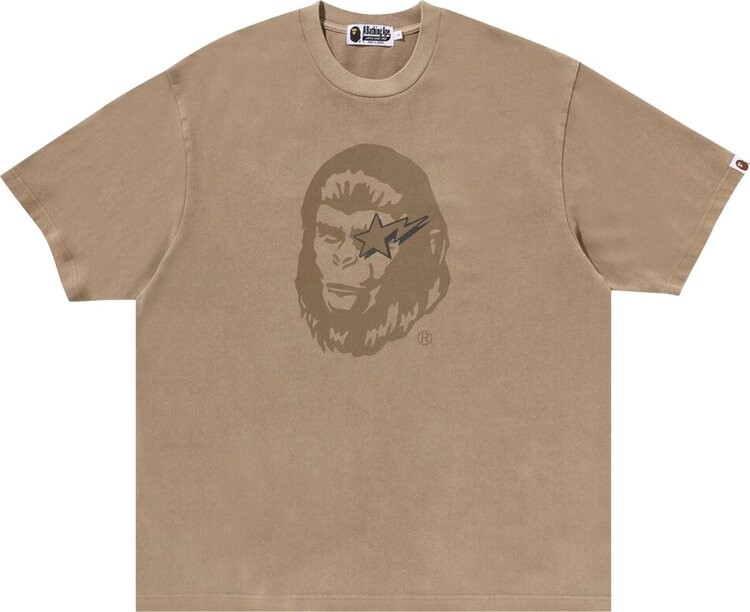 

Футболка BAPE WGM Garment Dyed Relaxed Fit 'Beige', загар