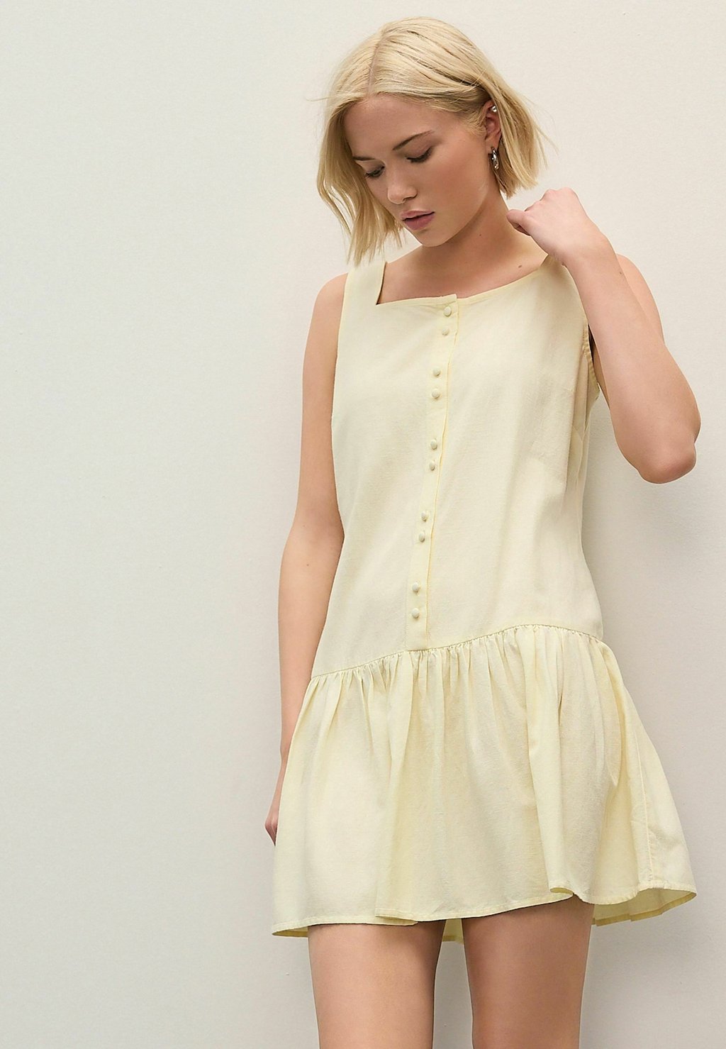 

Платье-рубашка SQUARE NECK TIERED BOHO Next, желтый