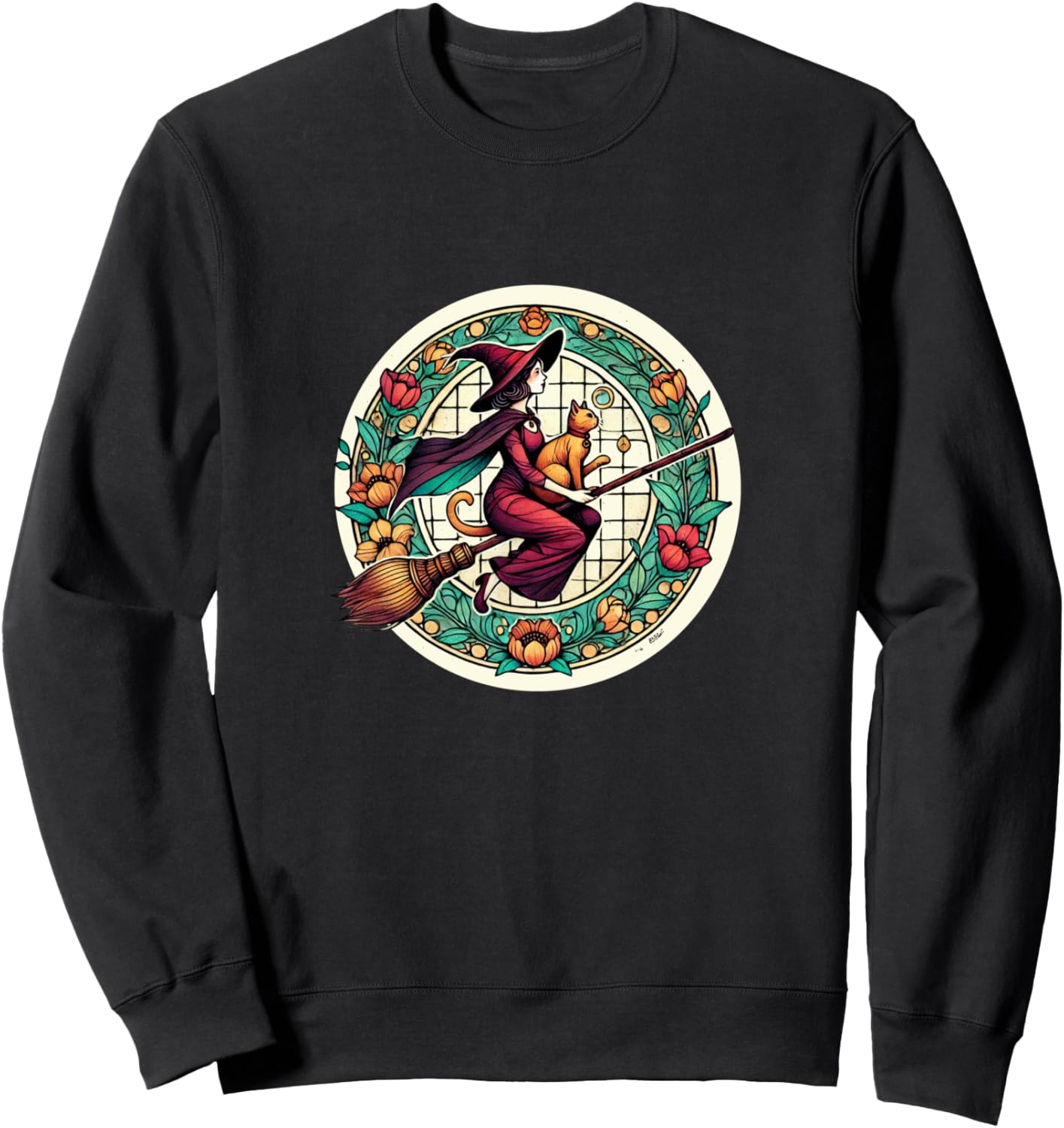 

Иллюстрация ведьмы Мухи. Счастливого Хэллоуина! Толстовка в стиле модерн с изображением ведьмы Art Nouveau Witches Snugg, черный