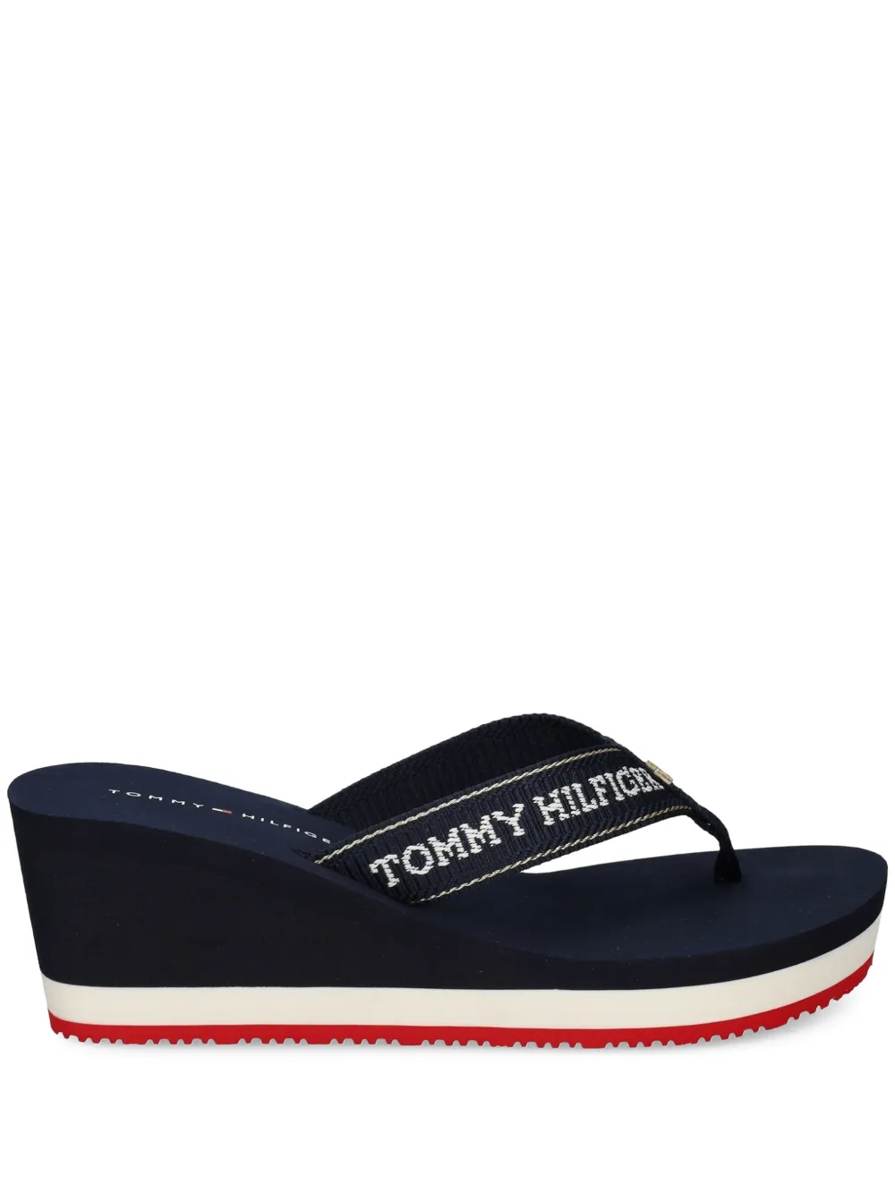 Вьетнамки на танкетке с логотипом Tommy Hilfiger, синий