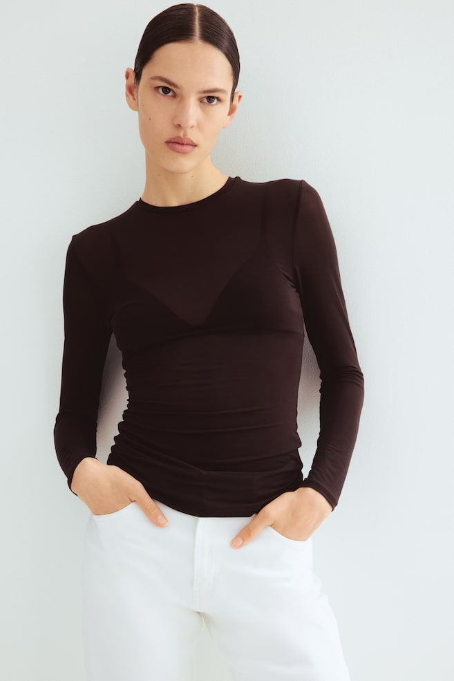 

Обтягивающая рубашка H&M, коричневый