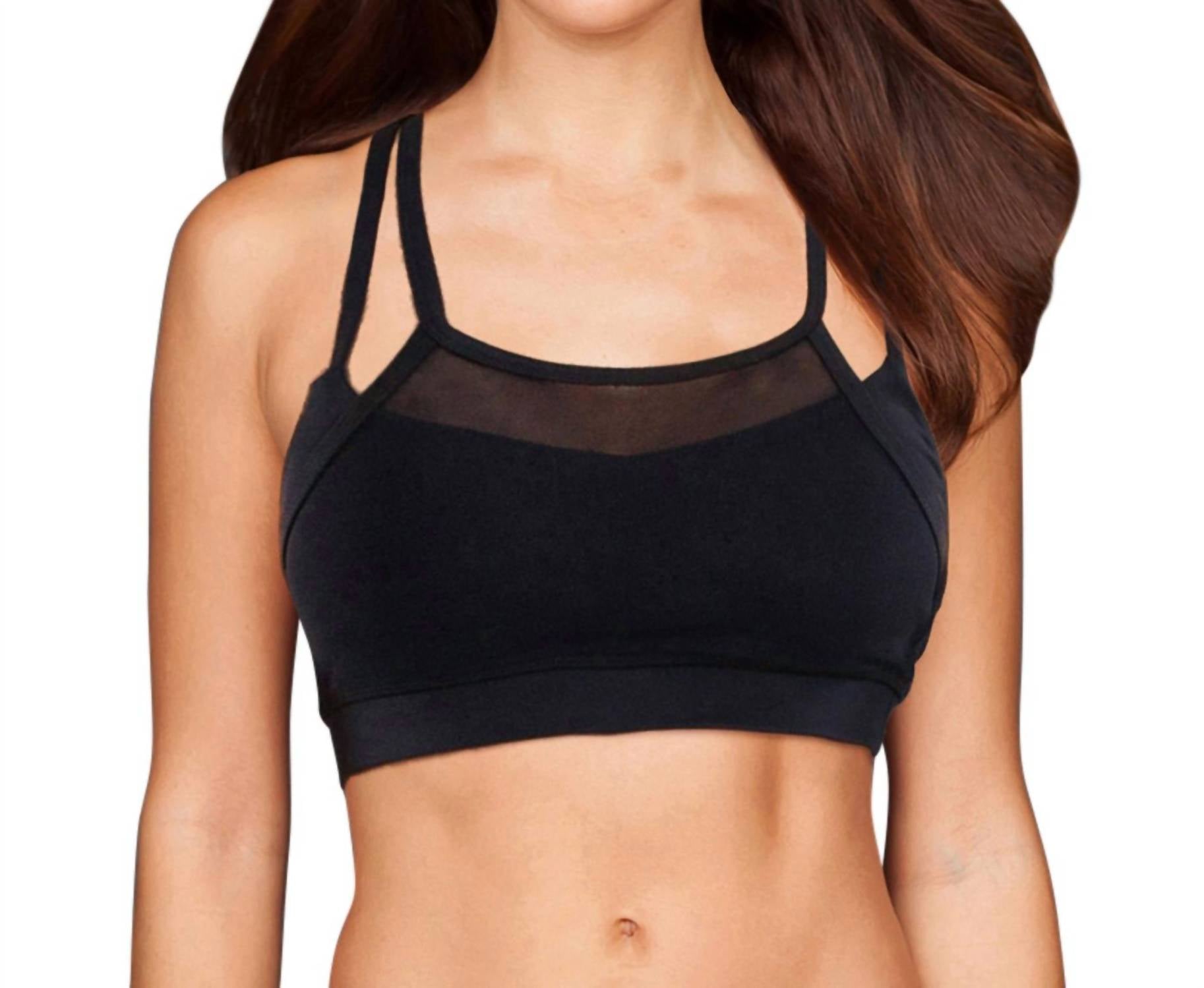 

Спортивный бюстгальтер Mesh Overlay Vice Low Impact черного цвета TLF Apparel