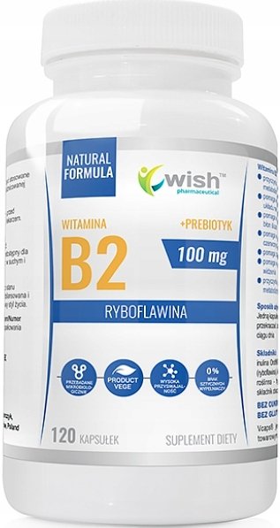 

Диетическая добавка Wish, пребиотик рибофлавин витамина B2, 120 капсул Wish Pharmaceutical