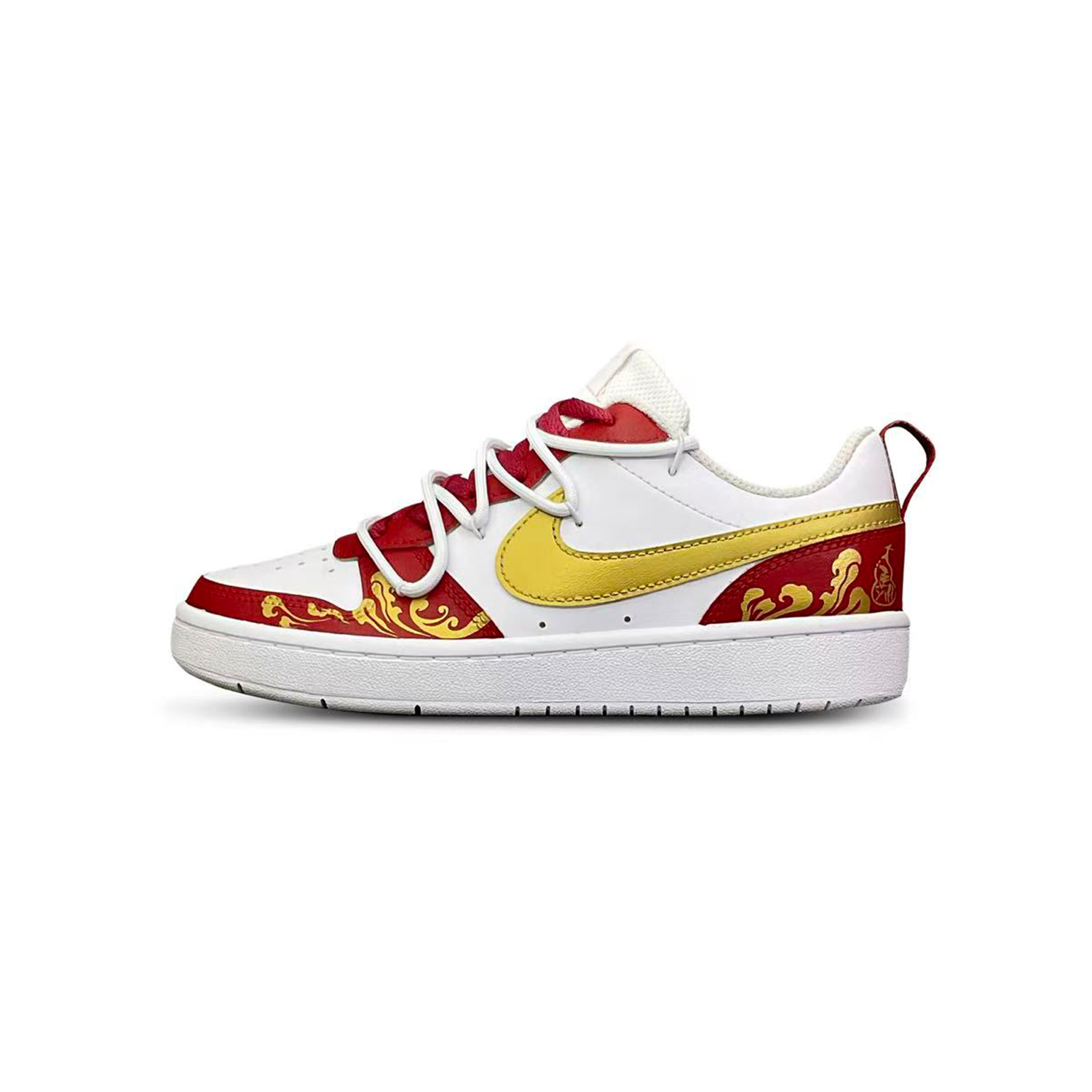 

Nike Court Borough Floating Light Slip Resistant Cushioning Abrasion Resistant Low top Детские скейтбординг кроссовки красные