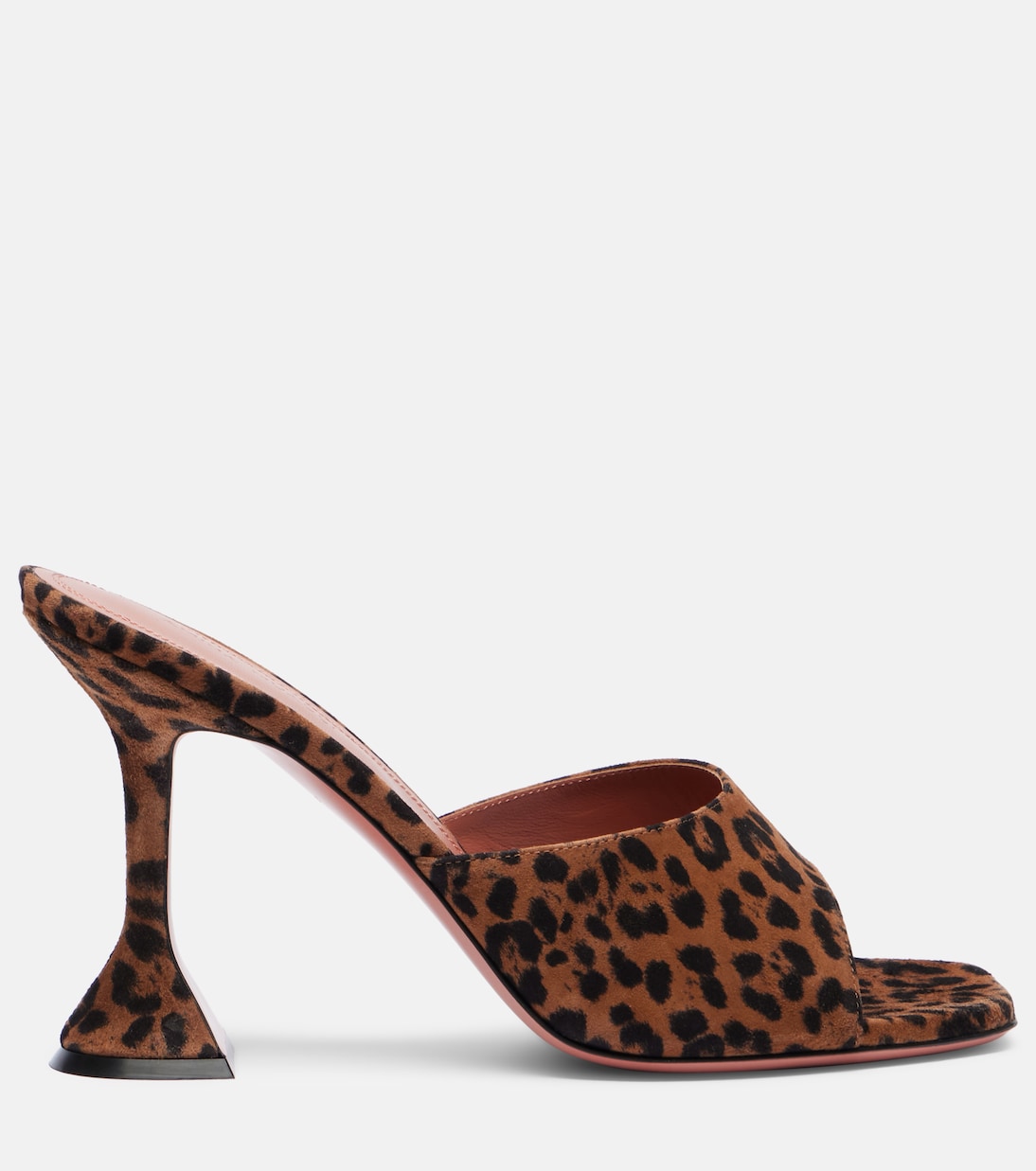 Замшевые мюли Lupita 95 с леопардовым принтом Amina Muaddi, Leopard — фото 4