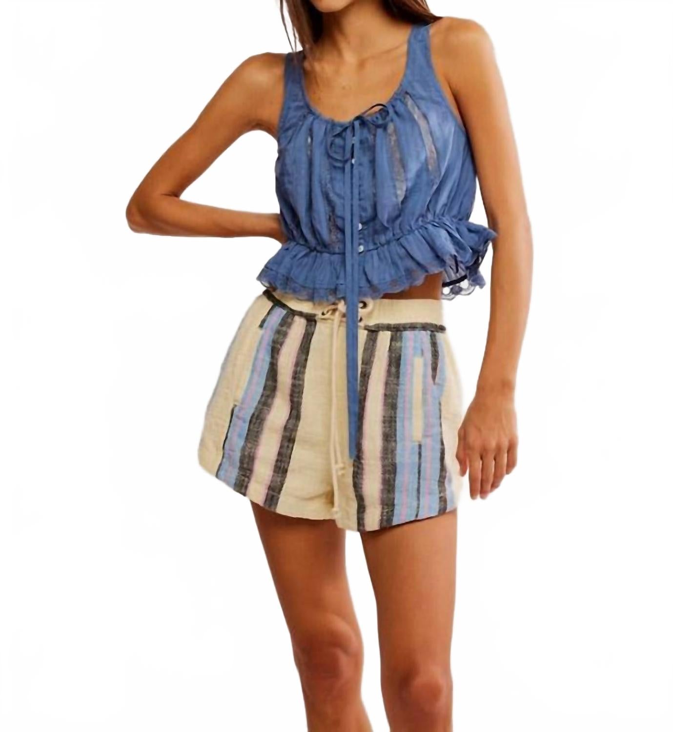 

Топ Alana с кружевом в цвете голубой топаз Free People