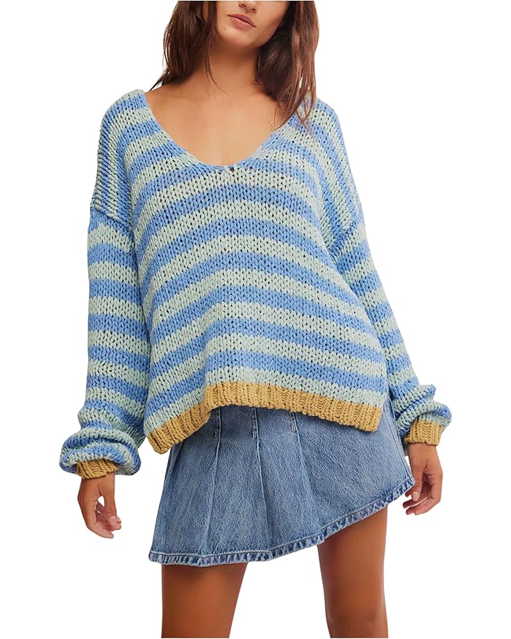

Свитер Free People Portland Pullover, цвет Blue Lake Combo