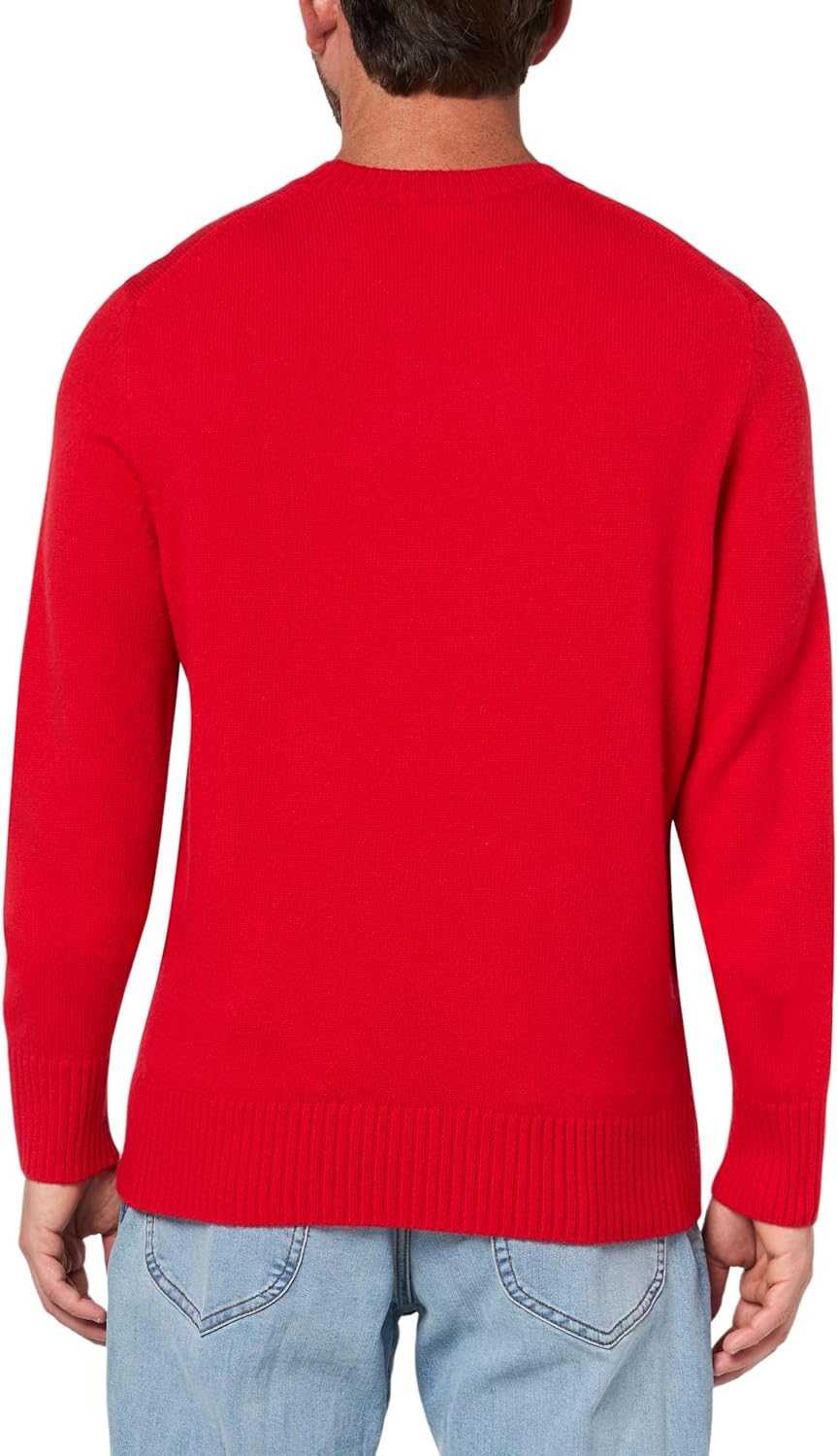 Lacoste мужской кардочесаный шерстяной свитер с круглым вырезом, Red — фото 2