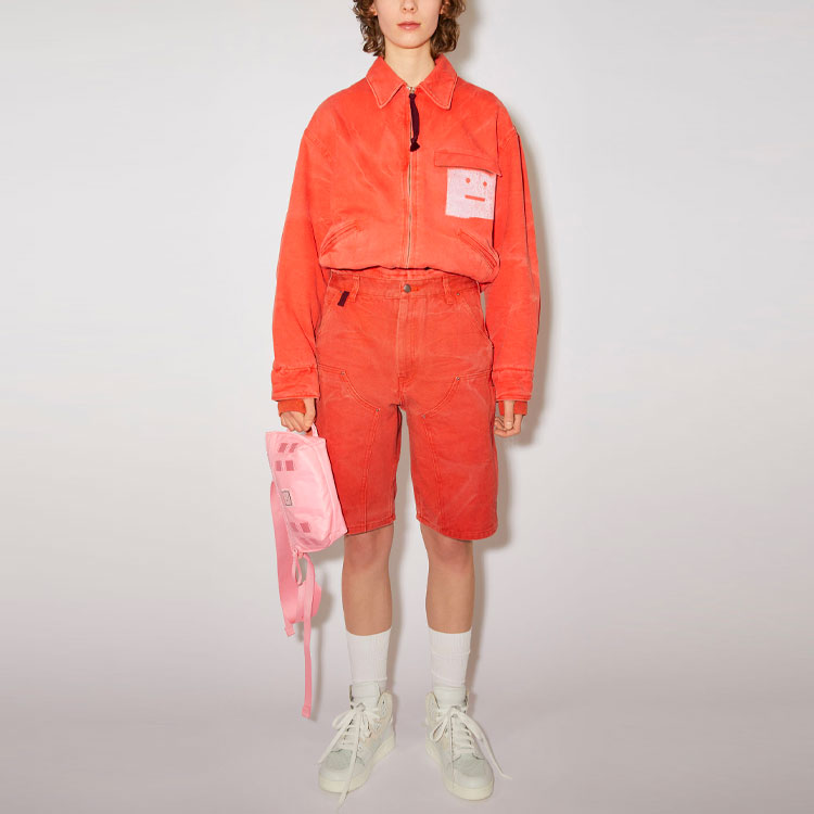Женские карго-шорты оранжевые Acne Studios — фото 3