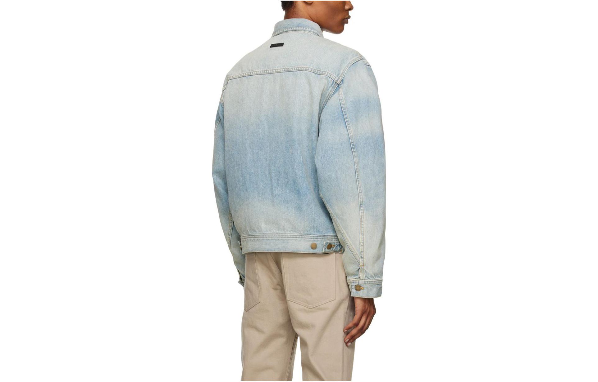 Джимовая застегивающаяся на молнию бомбер Fear Of God, 5-Year Indigo — фото 3