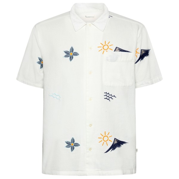 

Рубашка с вышивкой, приталенная, с короткими рукавами Knowledgecotton Apparel, Egret