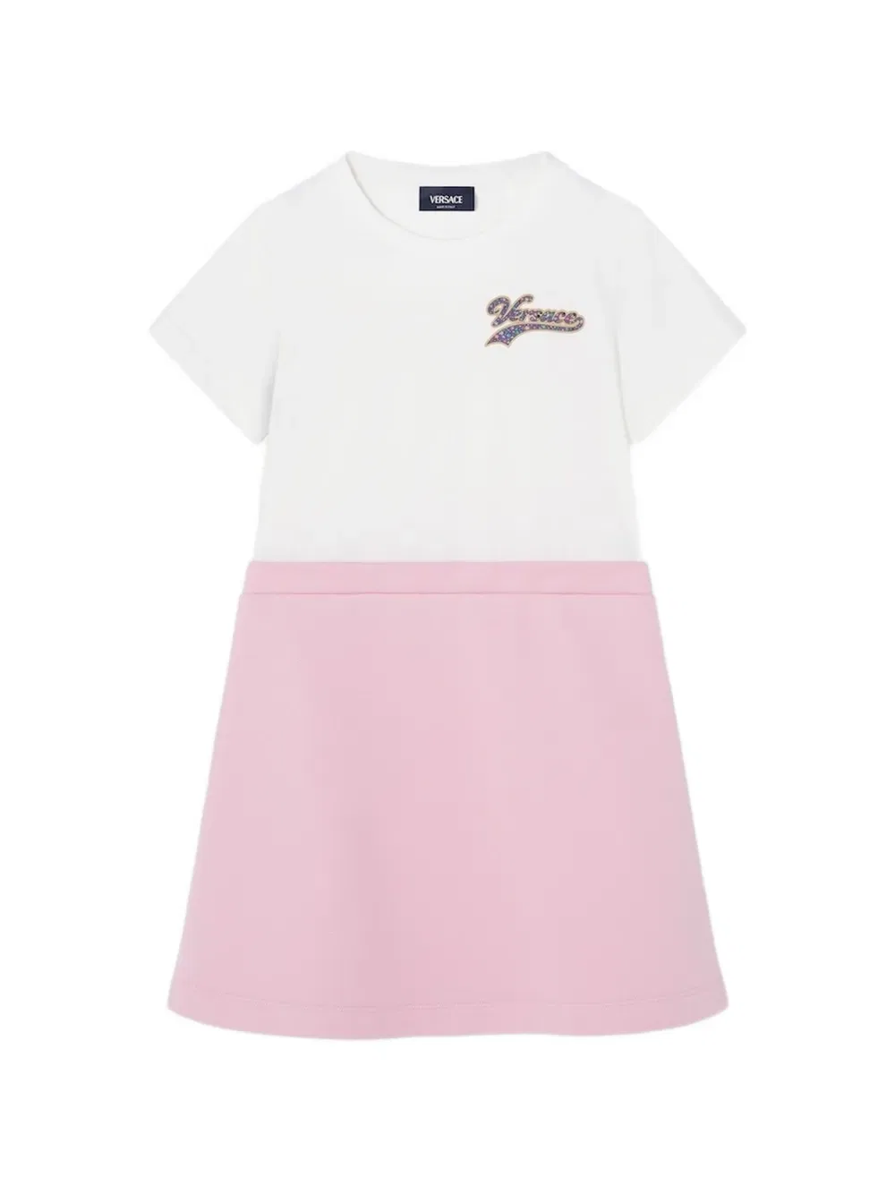 Платье с коротким рукавом Versace Kids, белый