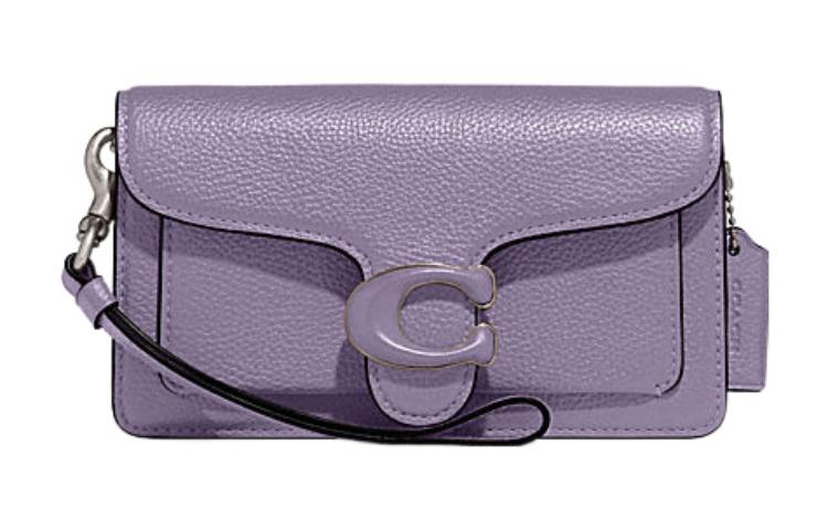 

Кожаная наплечная сумка через плечо женская фиолетовая COACH