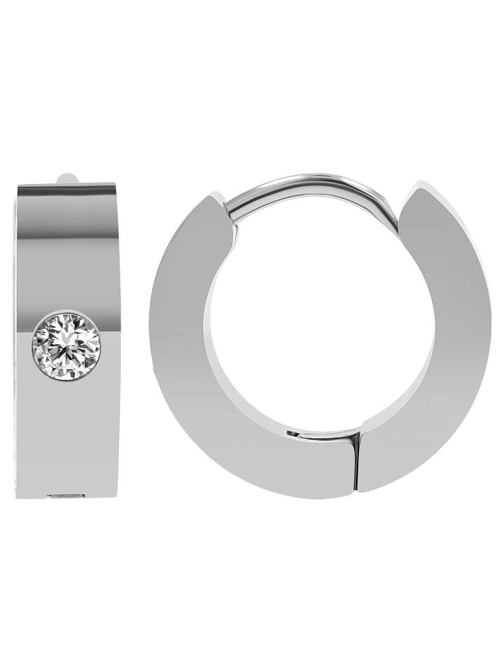 

Adeliás Женские серьги - Серьги-кольца из нержавеющей стали со стразами серебристого цвета