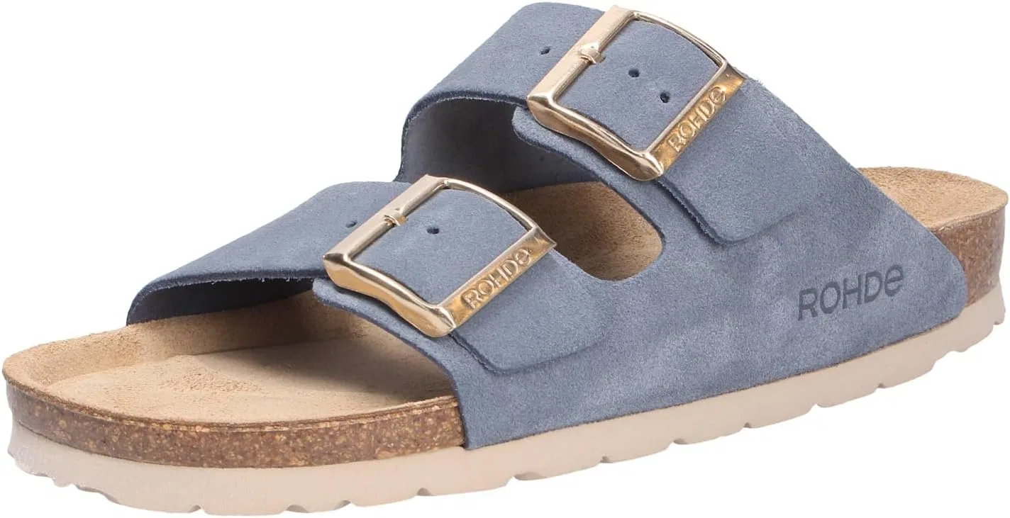 Женские кожаные шлепанцы Rohde Rodigo-D 5860, Jeans Colour