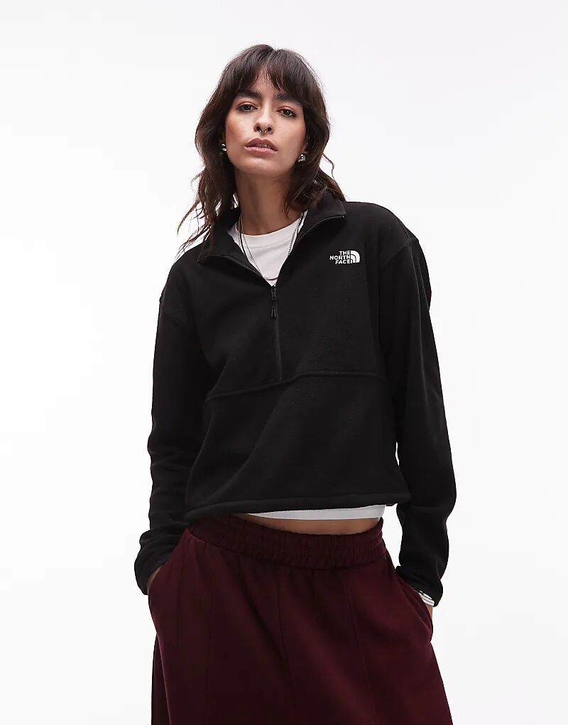 

Короткая флисовая куртка North Face Glacier с застежкой-молнией на 1/2 дюйма черного цвета