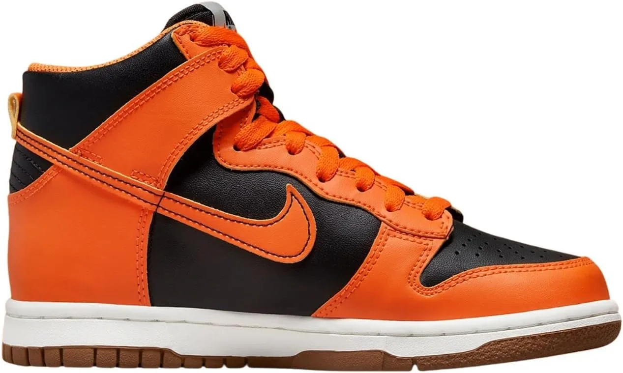 Мужские баскетбольные кроссовки Nike Dunk Hi Retro, черный/оранжевый — фото 2