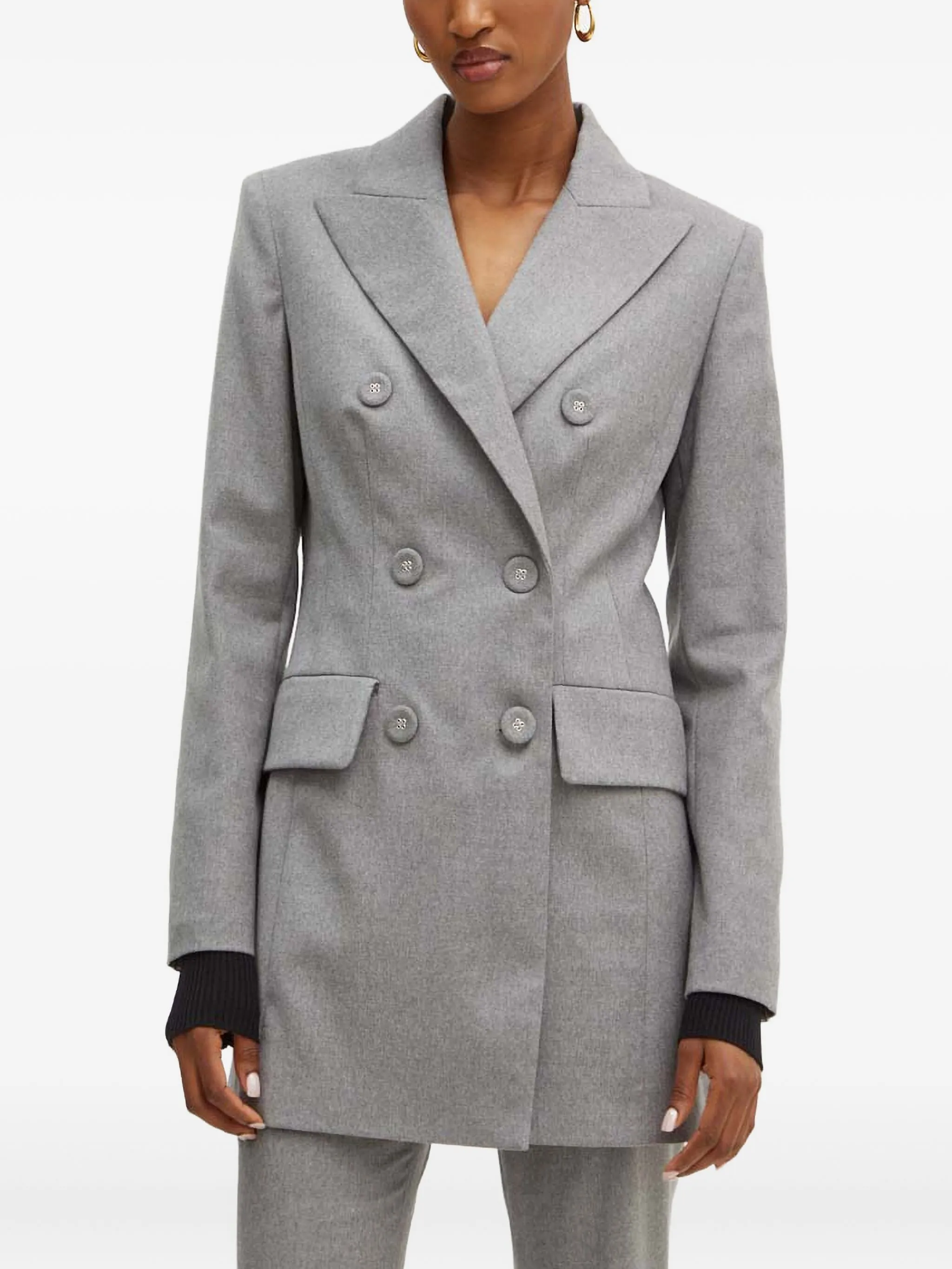 

Двубортный блейзер Luisa Spagnoli, серый