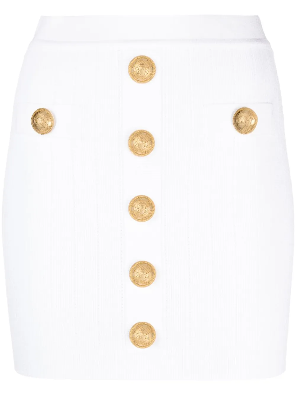 

Мини-юбка в рубчик BALMAIN, белый
