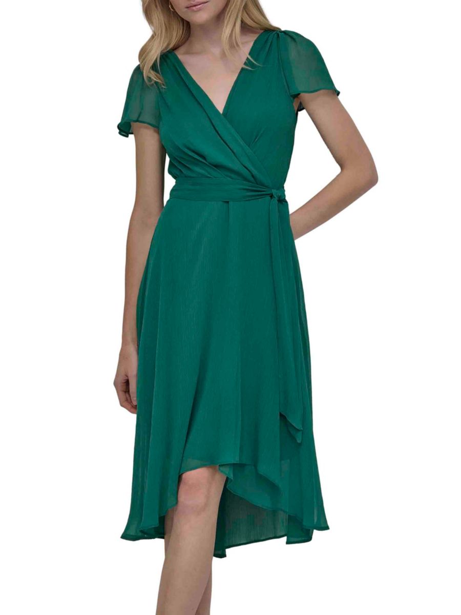 

Платье миди с поясом и имитацией запаха DKNY, цвет Meadow
