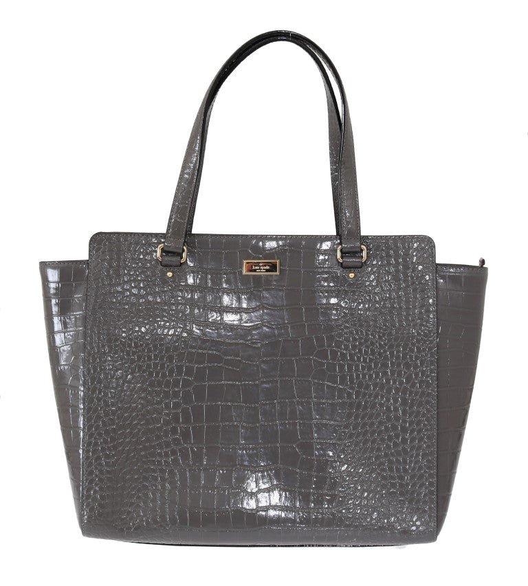 

Сумка-тоут Kate Spade Croc Embossed Leather Elissa Bristol Drive, серый