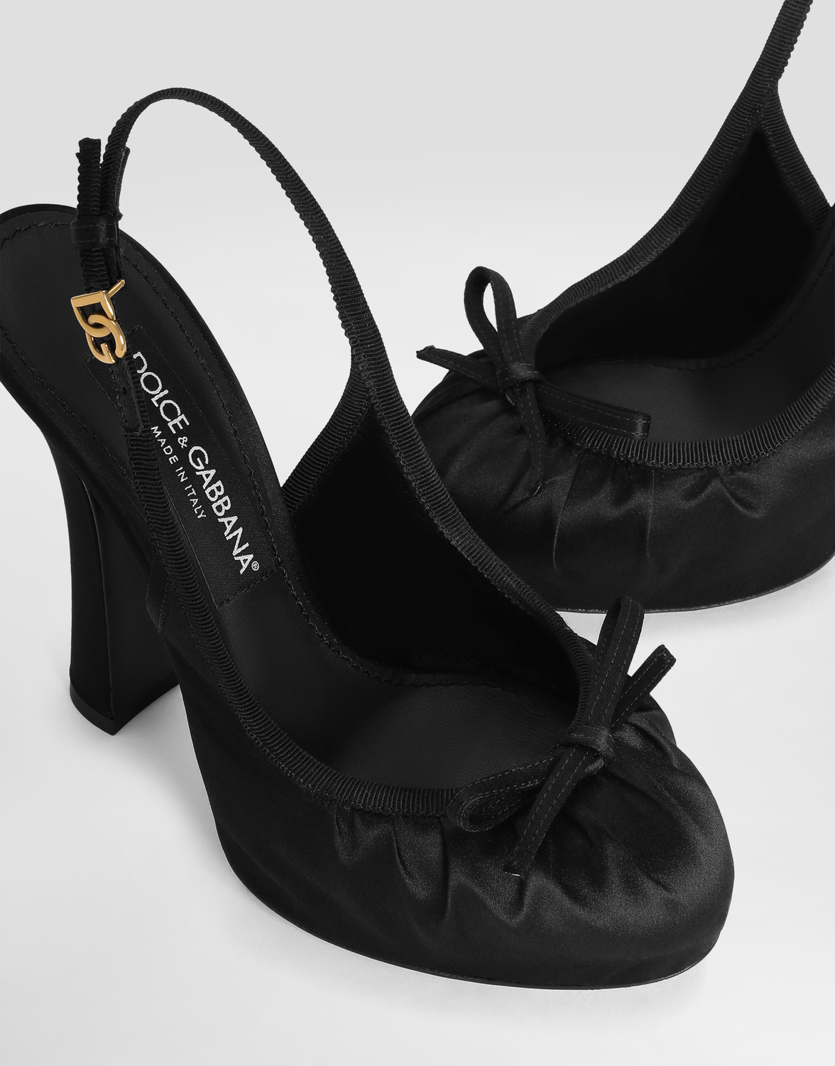 Атласные туфли-слингбэки Dolce & Gabbana, черный — фото 4