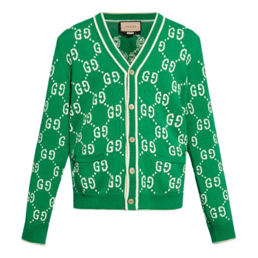 

Свитер Gucci Jumbo GG Jacquard Cardigan 'Green', зеленый