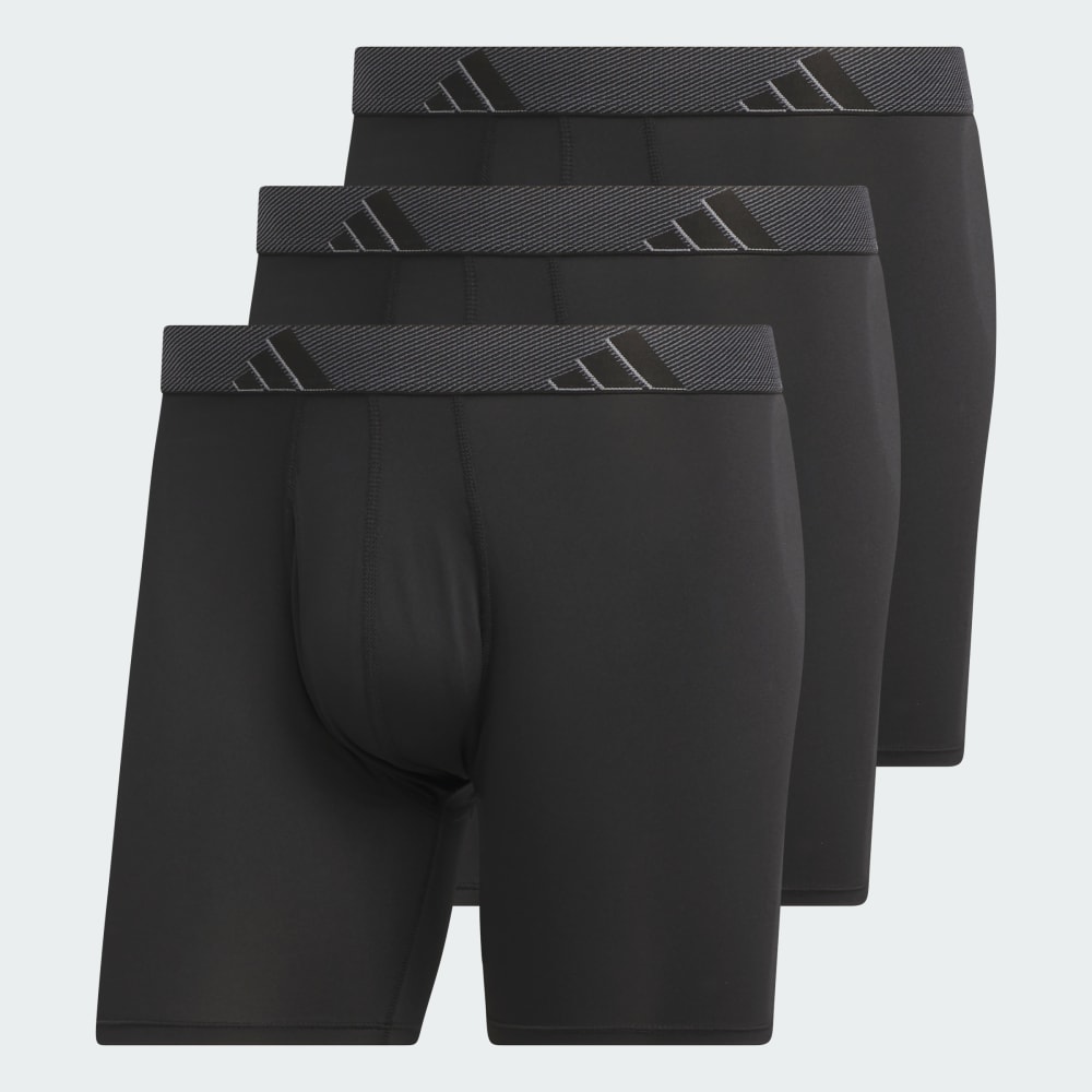 

Боксеры Adidas Microfiber Boxer Briefs 3-Pack (Big and Tall), цвет Black/Onix/Black