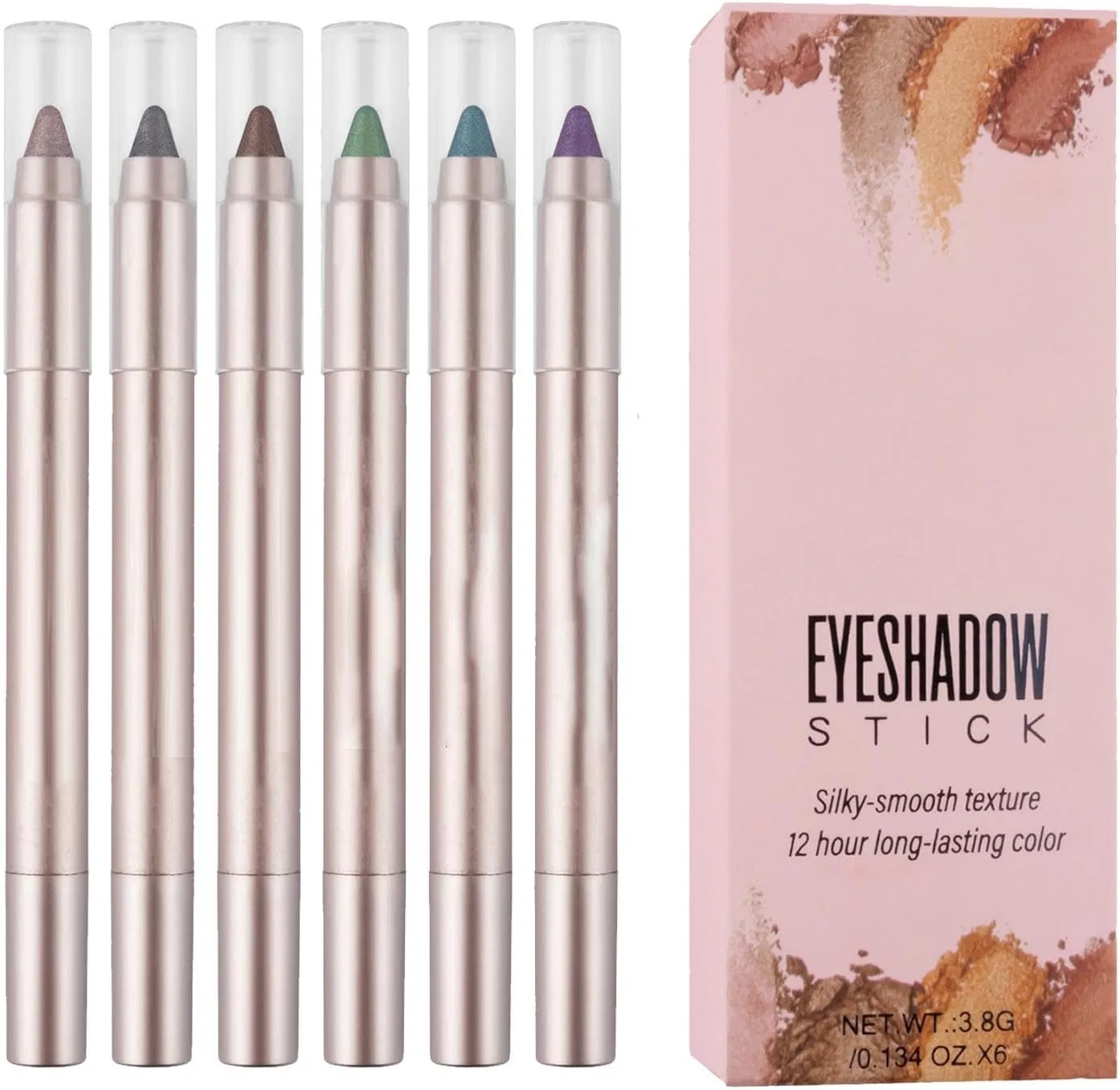 Набор теней для век Glitter Eyeshadow Sticks, 6 шт, без бренда