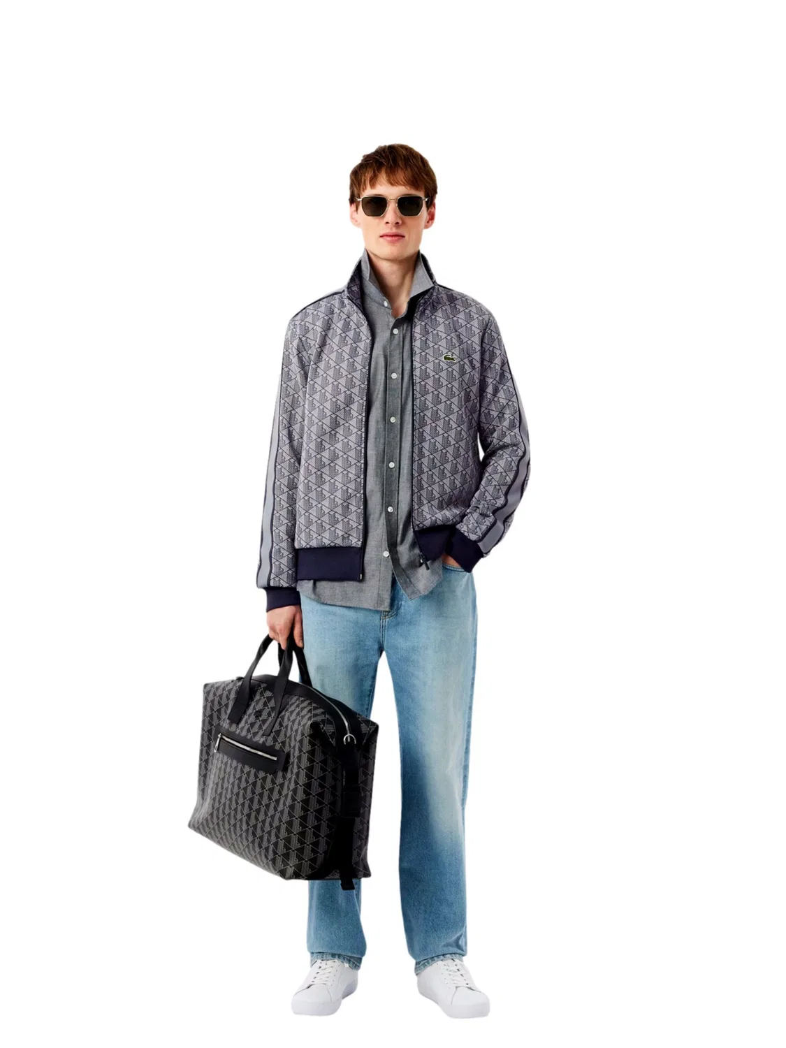 Толстовка на молнии Lacoste, Grey — фото 4