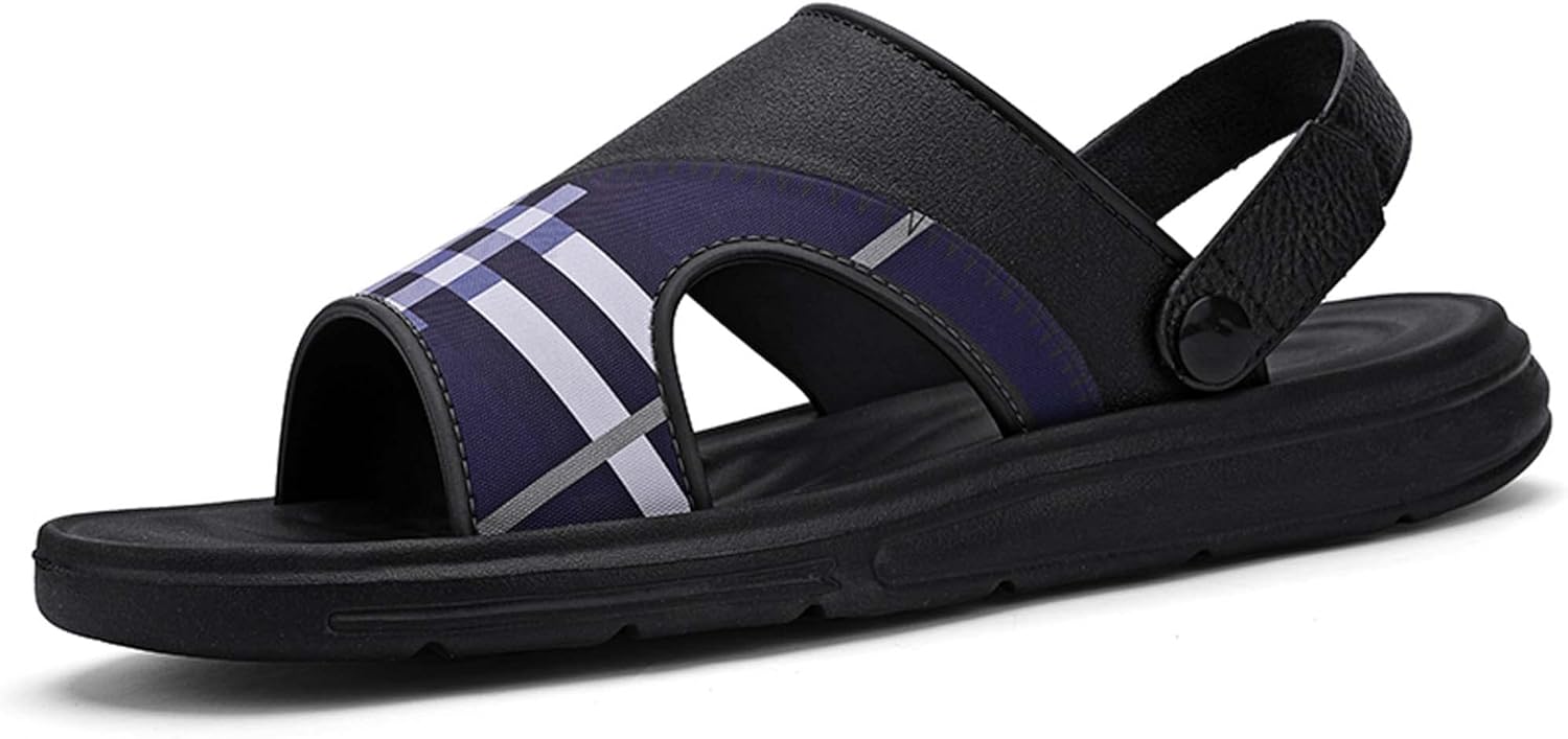 

Мужские сандалии тапочки пляжные сандалии мягкая подошва двойного назначения для наружного использования антискользящие дышащие удобные мягкие легкие Generic, синий