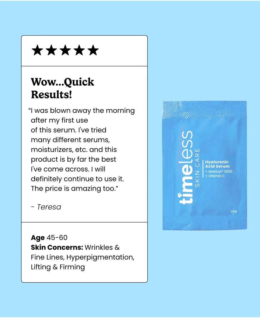 Сыворотка Timeless Skin Care — С витамином С + пептидами + гиалуроновой кислотой в одноразовых пакетиках — фото 4