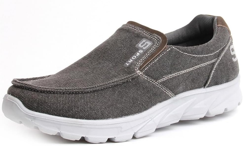 

Мужские модные лоферы из холста, повседневные, легкие, дышащие, эластичные балетки для ходьбы на улице Asifn, серый