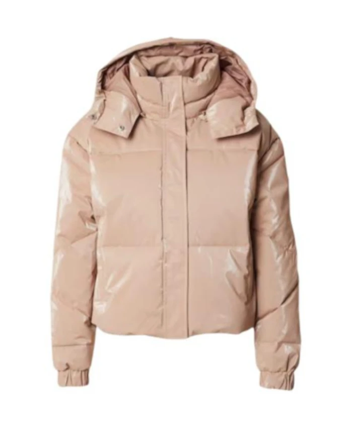 

Блестящая нейлоновая куртка-бомбер с капюшоном Emporio Armani Ea7, бежевый