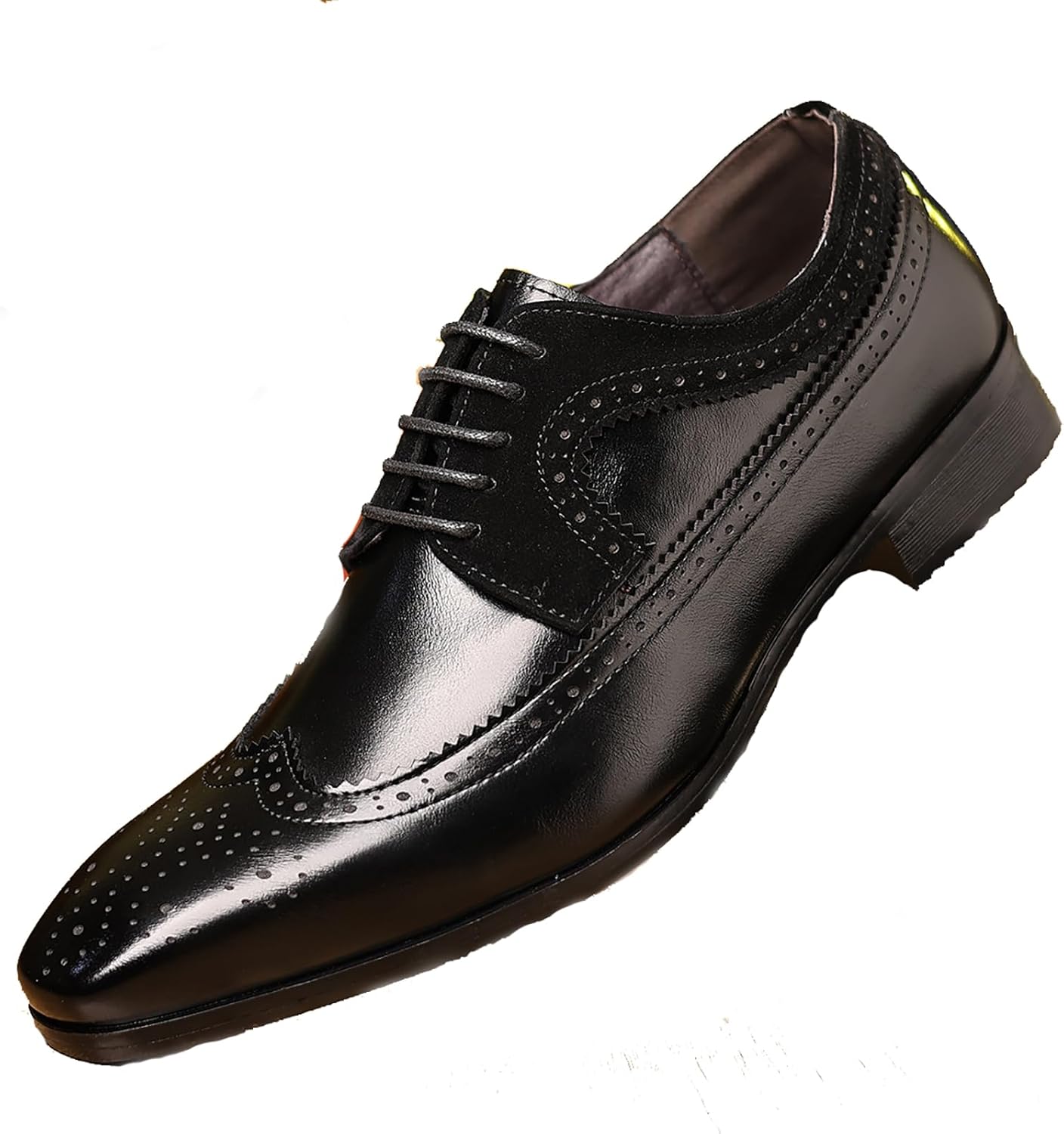 

Мужские кожаные оксфорды SIYAKE с крыльями, деловые и формальные, классические с шнуровкой, с заостренным носком, для работы, свадьбы, вечеринки и выпускного, черный