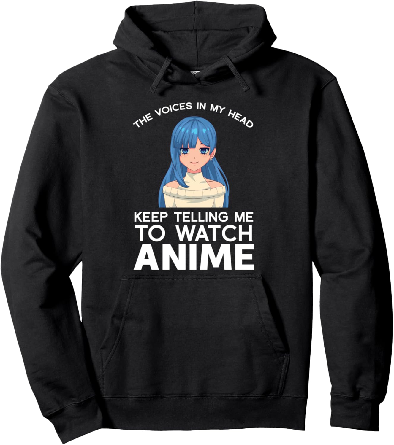 

Голос велит мне посмотреть на аниме, товары для аниме, худи Humor Anime Fan & Anime Merchandise Gift Ideas, черный