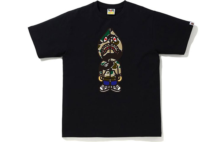 Футболка Bape Sta Camo Classic Milo Shark A BATHING APE, бело-зеленая — фото 3