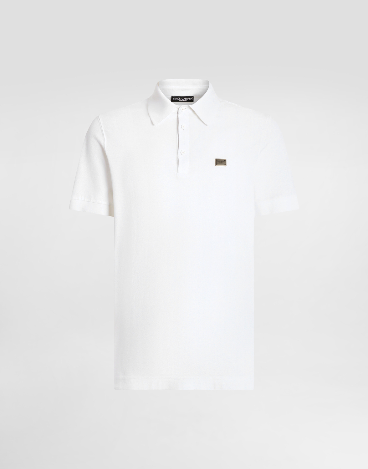 

Хлопковая поло с фирменной биркой Dolce & Gabbana, белый