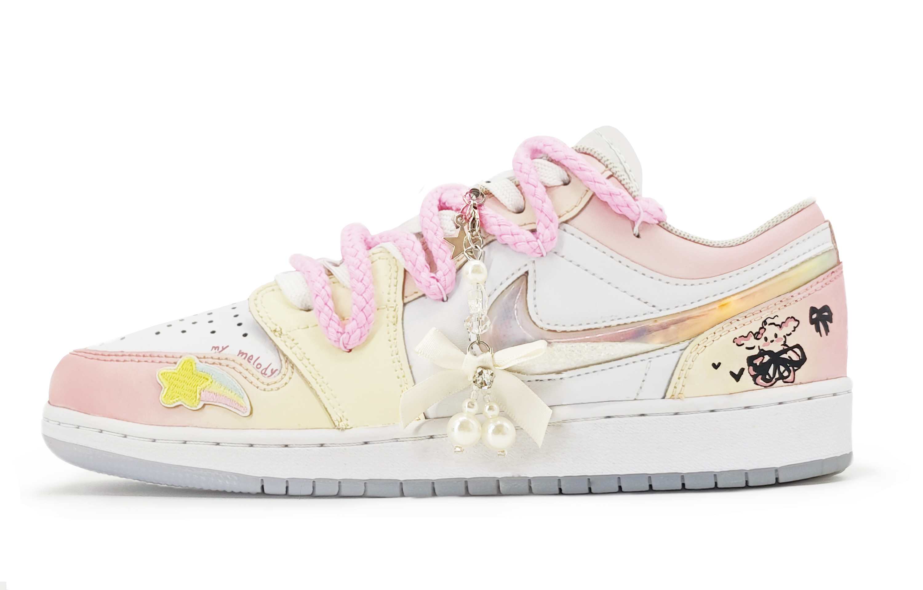 

Баскетбольные кроссовки Air 1 для детей начальной школы Jordan, розовый