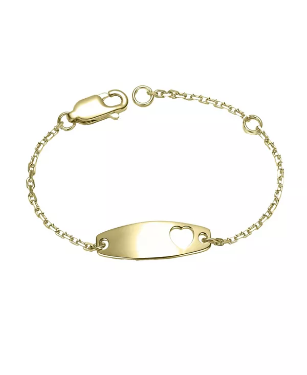 

Шикарные минималистичные браслеты с идентификационной пластиной и открытым сердцем Gigigirl, gold