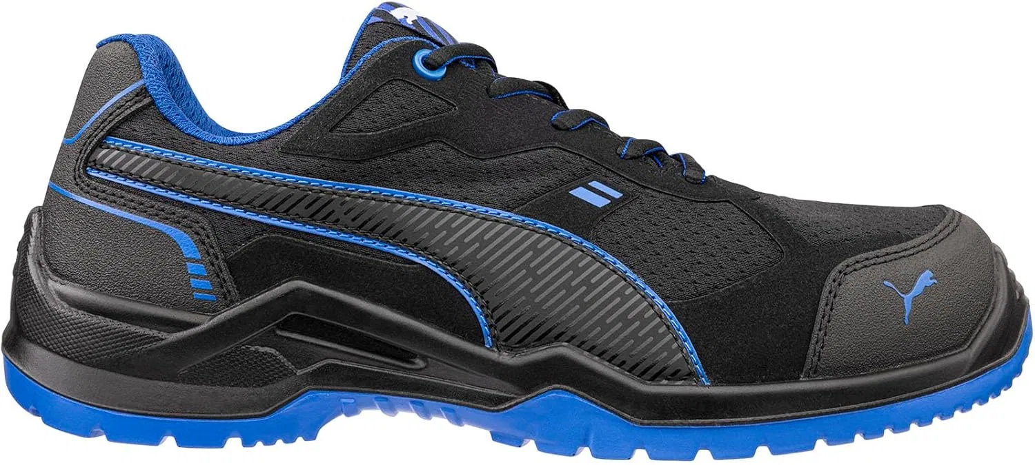 Защитная обувь PUMA Fuse Low S1PS ESD, унисекс, с нескользящим верхом, Extra Wide Black Blue — фото 3