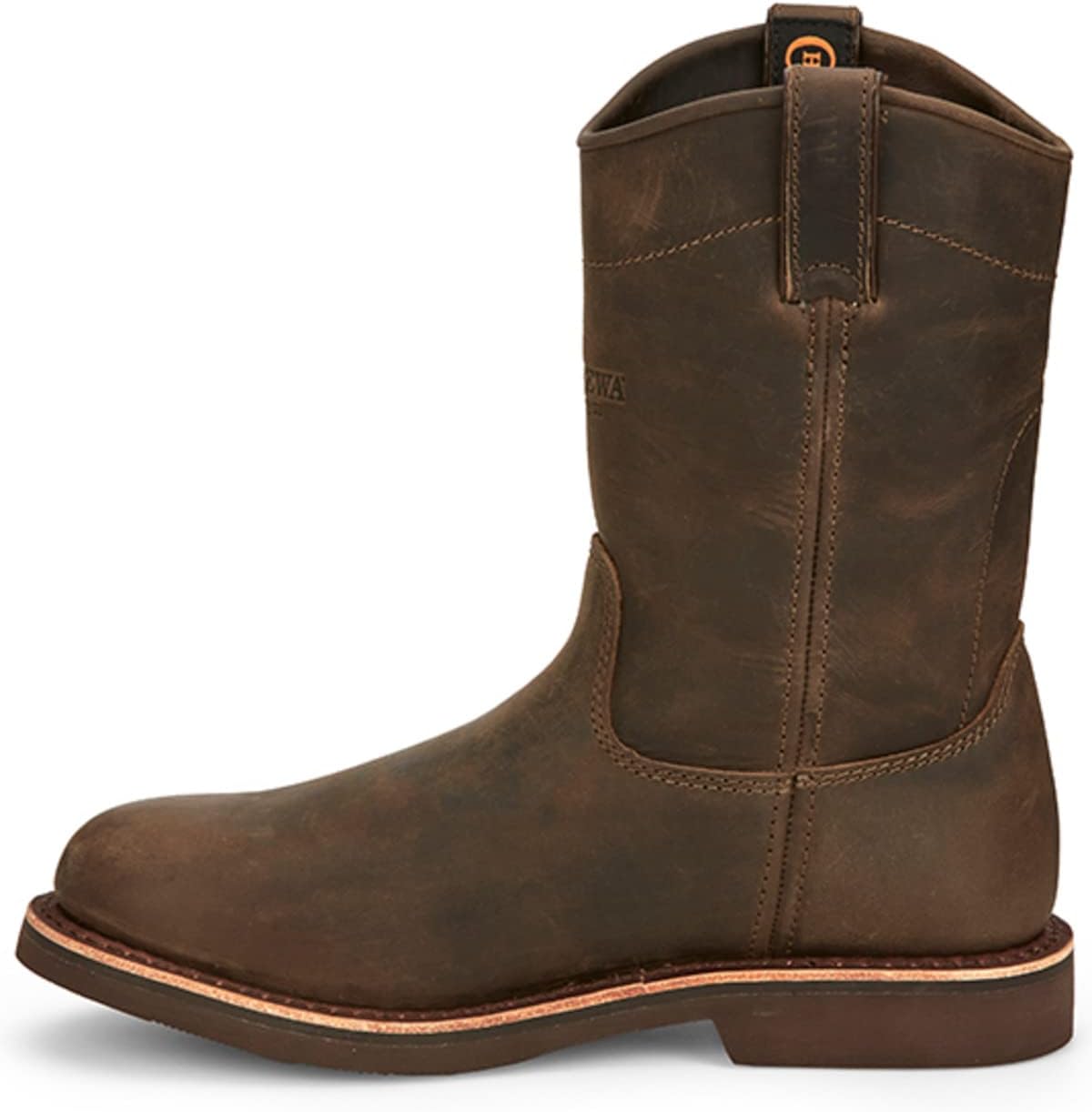 Ботинки Chippewa Classic 2.0 без шнурков - противоскользящая обувь - ортопедическая стелька для мужчин - прочный кожаный верх - резиновая подошва Vibram - обеспечивает сцепление на мокрых и сухих поверхностях, шоколадный — фото 3