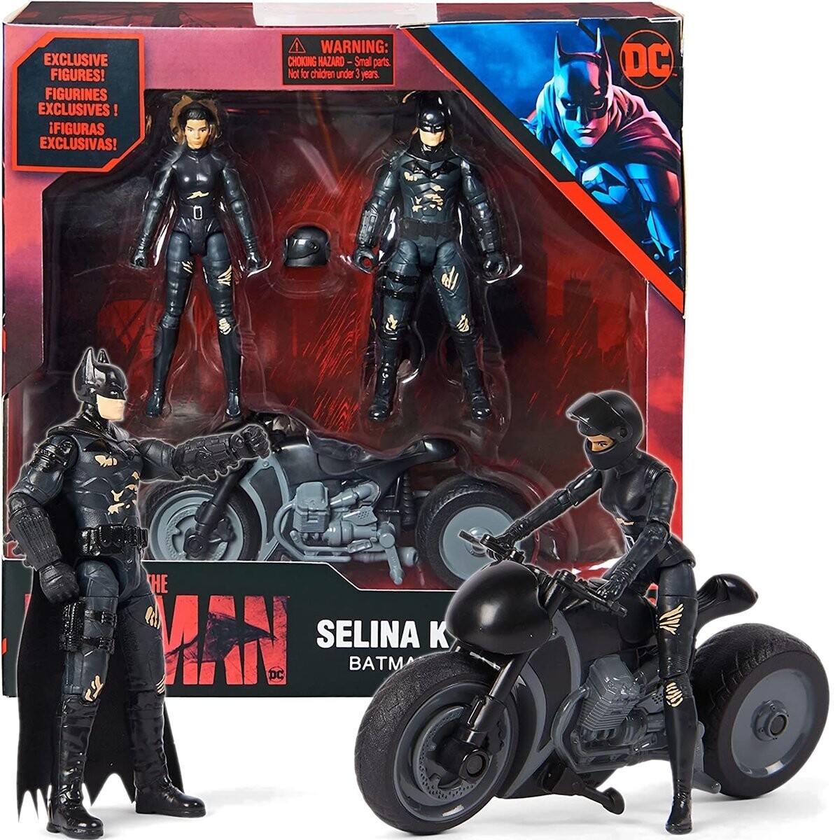 

Dc The Movie Бэтмен + Селина Кайл + Мотоцикл Spin Master
