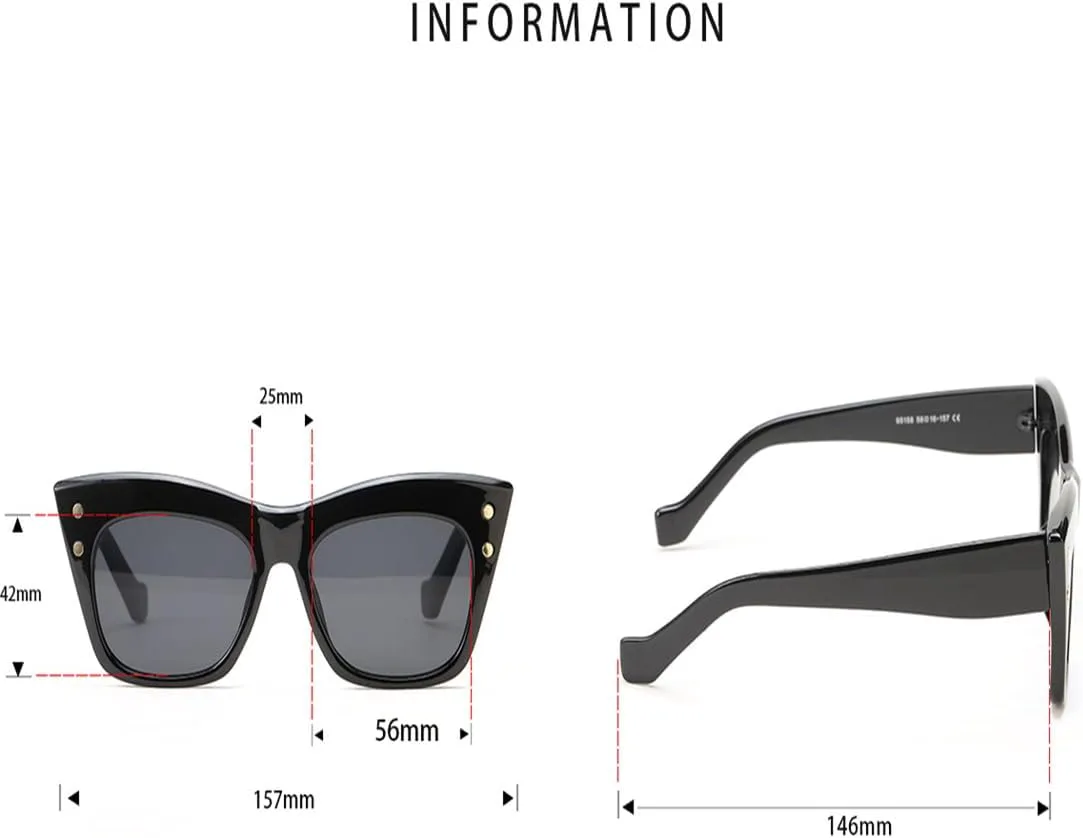 

Модные массивные солнцезащитные очки «кошачий глаз» для женщин с заклепками, винтажные очки в черепаховой оправе для мужчин с защитой от УФ-излучения UV400 HHZZYVY, 3