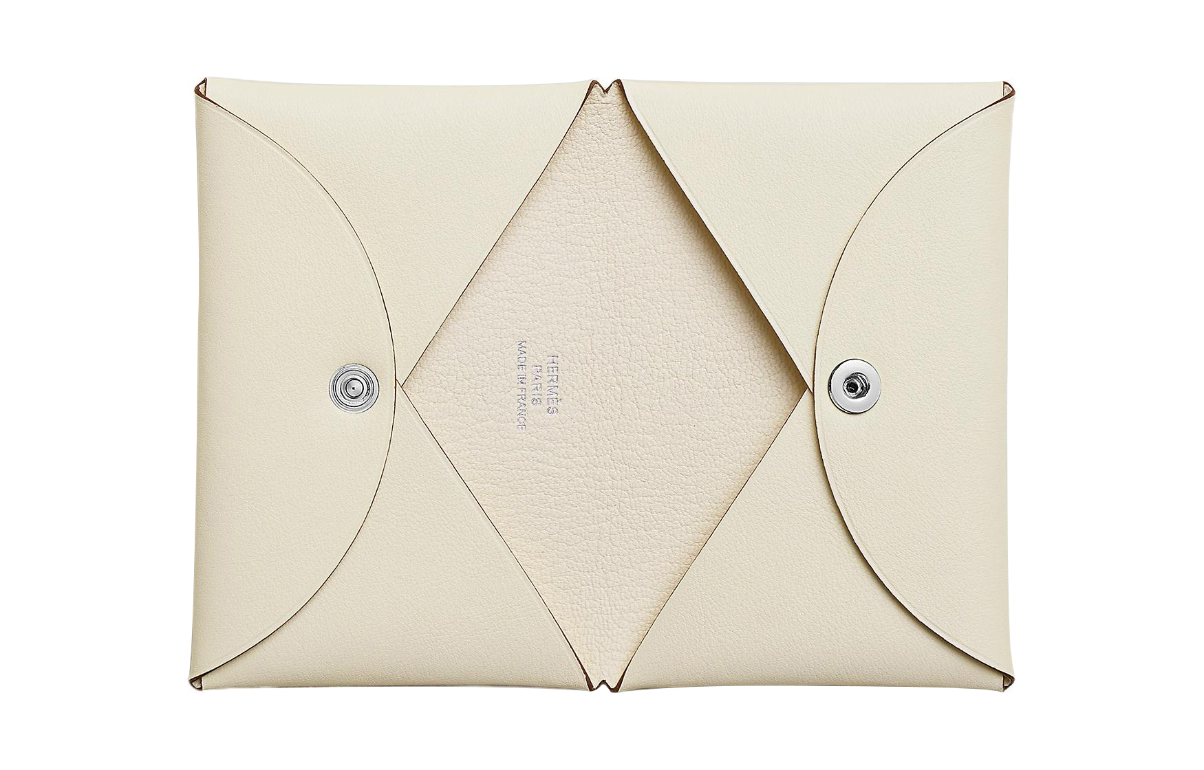 HERMES Кардхолдер Calvi Swift Calfskin для женщин I2 Nata Cream White — фото 4