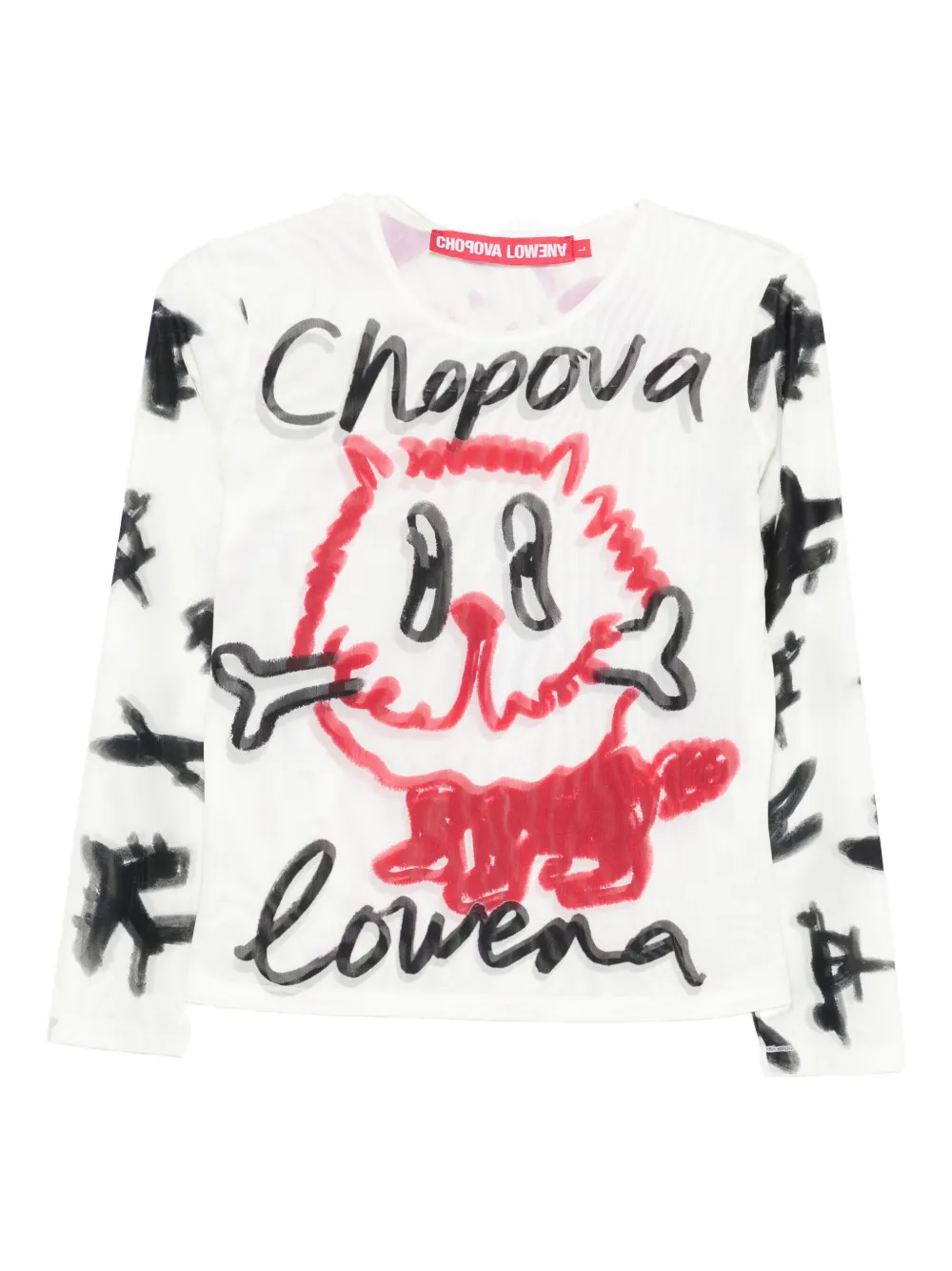 

Топ с длинными рукавами и логотипом Chopova Lowena, белый