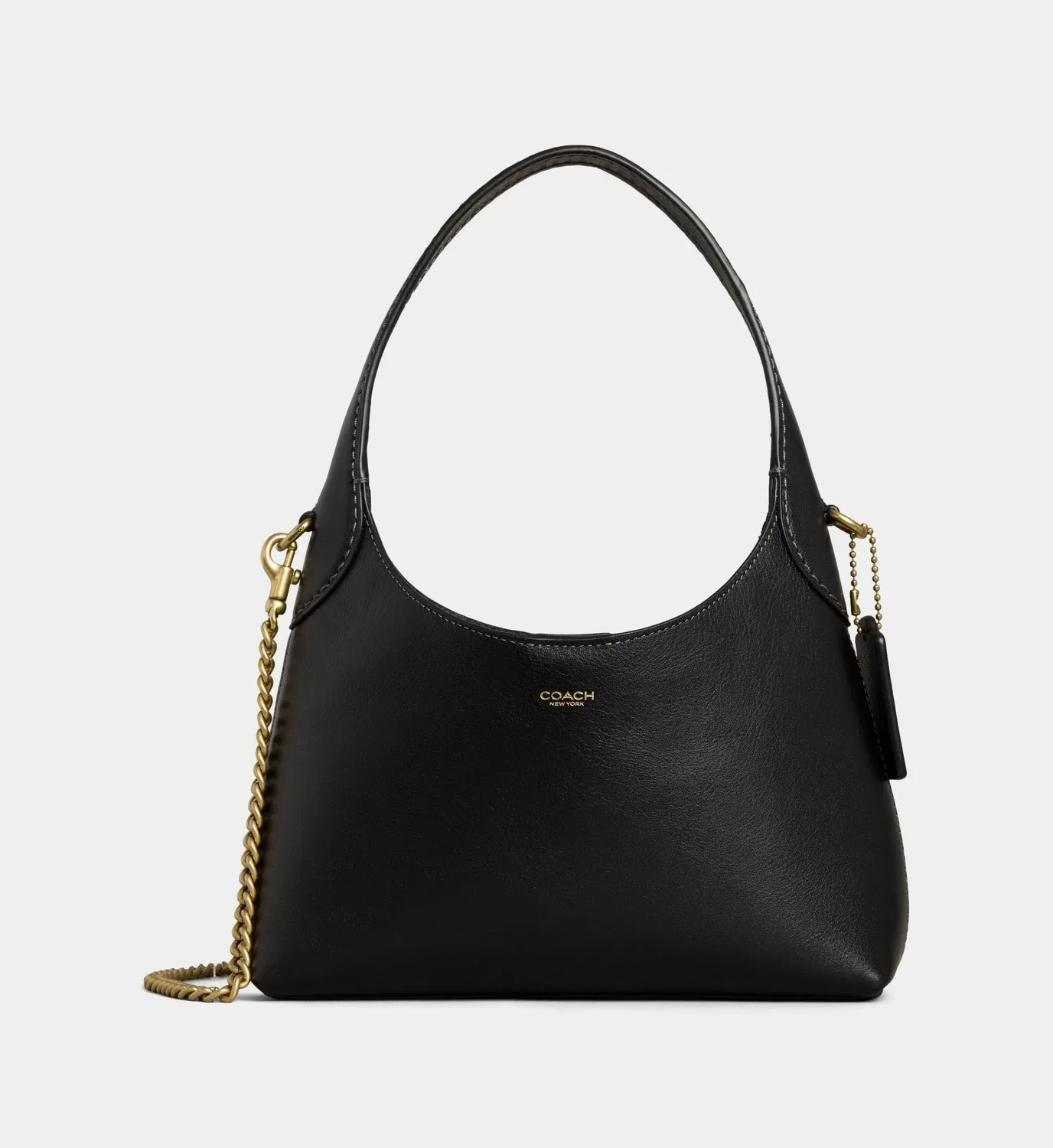 Кожаная сумка Brooklyn 23 Coach, черный