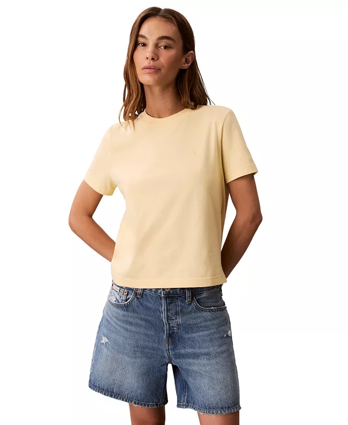 

Женская хлопковая футболка с логотипом Archive Calvin Klein Jeans, желтый